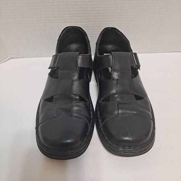 Josef Seibel Men’s Black Leather Strappy Walking Fishermans Sandals  EU 43